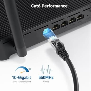 Cable Matters 10Gbps Snagless Cat 6 Ethernet Cable - 20ft, Cat 6 Cable, Cat6 Cord, Ethernet Cord, Black - Image 4