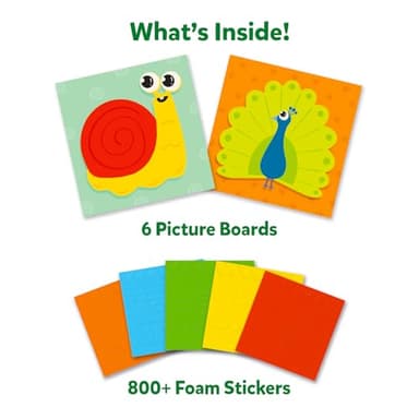 Skillmatics Foam Sticker Art Activity - Animals, Mess-Free Fun for Kids, 800+ 3D Foam Stickers, DIY Felt Craft Kits, Gifts for Boys & Girls Ages 3, 4, 5, 6, 7 - Image 2