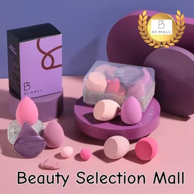 BS-MALL 10 Pcs Premium Makeup Sponges For Foundation - Beauty Blender Sponge Set With Finger & Triangle Puffs For Multi-purpose Use, Travel Essential & Daily Makeup (Diamond) - Image 2