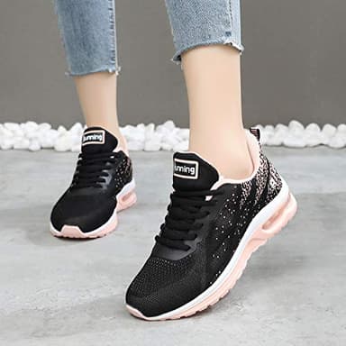 QAUPPE Womens Breathable Tennis Sneakers Comfortable Lightweight Air Running Sport Walking Shoes(Peachblack US 8 B(M) - Image 5