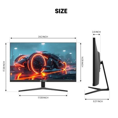 CRUA 27 Inch Gaming Monitor, QHD 1440P 120Hz IPS Computer Monitor, 120% sRGB, AMD Freesync, HDMI 2.0 & Displayport 1.2, Low Blue Light, Support Wall Mountable Installs/Tilt Adjustable-Black - Image 6