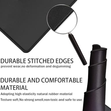 Gaming Mouse Pad, Large Mouse Pads Waterproof Extra Large Big Mouse Pad with Stitched Edge, XXXL Non-Slip Black Computer Mousepad Desk Mat for Gamer, Office & Home, Black - Image 2