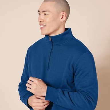 Amazon Essentials Men's Long-Sleeve Quarter-Zip Pullover Fleece Sweatshirt, Teal Blue, X-Small - Image 4