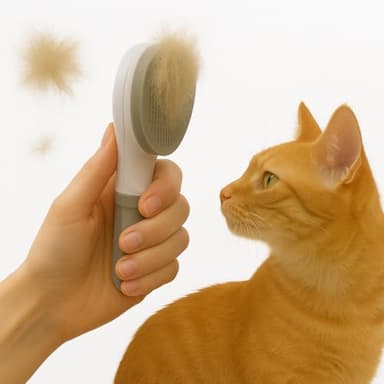 Pet Grooming Brush For Cats & Dogs Self-Cleaning Slicker Brush Hair Removal Comb Gentle De-shedding Grooming Tool - Image 4