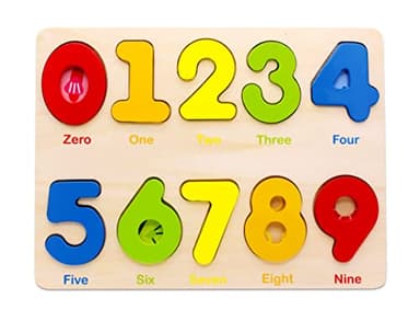 Aile Wooden Preschool Learning Number Puzzles Toys for Kids Age 2-4， Educational Toys - Image 1