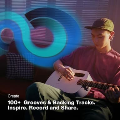 LAVA ME PLAY Smart Guitars,HILAVA 2.0 System Acoustic Electric Guitar,Right Handed 6 Steels String Acustica Guitarra For Adults & Teens & Beginner (36', LITE BAG,Nightfall & Frost White) - Image 5