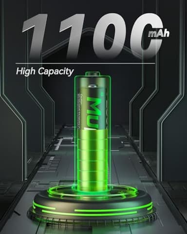 Rechargeable AAA Batteries 16 Pack,AAA Rechargeable Battery 1100mAh NiMH,1.2V Triple A Battery,Solar Battery High Capacity Low Self Discharge Pilas Recargables,3A Batteries for Remote Cordless Phone - Image 2