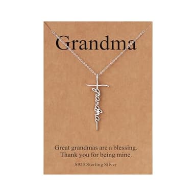 Lcherry Grandma Cross Necklace for Women - Birthday Gifts for Grandma, Religious Christian Jewelry Mother's Day Gifts for Women - Image 1