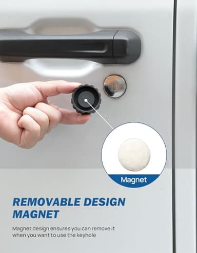 JOYTUTUS Key Hole Cover Compatible with 2018-2025 Wrangler JL JLU & Gladiator JT, Metal Door Lock Trim Cover, Adsorption Door Lock Protector Exterior Accessories - Image 3