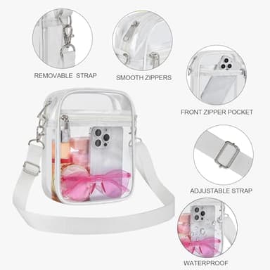 USPECLARE Clear Purse Stadium Transparent Messenger Bag Stadium Approved for Men and Women Clear CrossBody Bag - Image 5