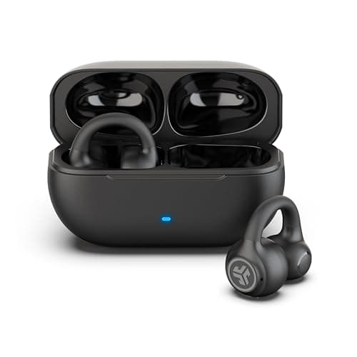 JLab Flex Open Earbuds, Clip-on Cuff Design, Wireless Open-Ear Audio Freedom Effortless Fit, Safe Listening, Bluetooth Multipoint, Customize with The App, Black - Image 1
