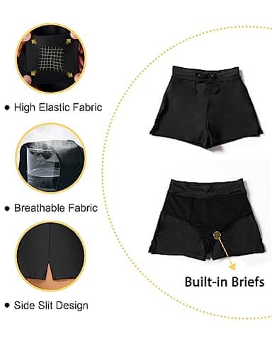 Tournesol Plus Size Women's Swim Shorts High Waisted Bathing Suit Bottoms Tummy Control Swimsuit Tankini Boy Shorts Black - Image 5