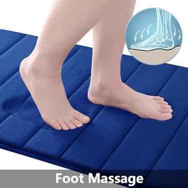 Buganda Memory Foam Bath Mat, 47" x 32", Ultra Soft and Non-Slip Bathroom Rugs, Water Absorbent and Machine Washable Bath Rug Runner for Bathroom, Shower, and Tub, Navy Blue - Image 2