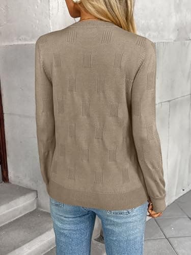 LILLUSORY Womens Sweaters Fall Fashion 2025 Lightweight Long Sleeve Knit Pullover Casual Trendy Tops Winter Clothes Camel L - Image 5