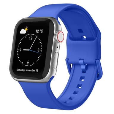 Sport Band Compatible with Apple Watch Bands 49mm 46mm 45mm 44mm 42mm 41mm 40mm 38mm, Soft Silicone Replacement Strap with Classic Clasp for iWatch Series 11 10 9 8 7 6 5 4 3 2 1 SE Ultra Women Men - Image 1