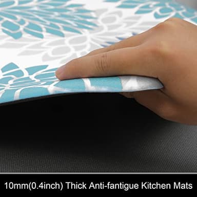 HEBE Anti Fatigue Kitchen Rug Sets 2 Piece Non Slip Kitchen Mats for Floor Cushioned Kitchen Rugs and Mats Waterproof Comfort Standing Mat Runner for Kitchen,Home Office,Sink,Laundry - Image 3