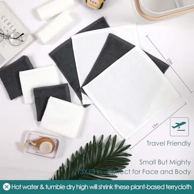 Wash Cloths 6 Pack, Reusable Makeup Remover Towel, 13x13 inch Large Washcloths for Face and Body, Super Soft and Skin Friendly Face Towel on Sensitive Skin, Easy to Rinse Grey Facial Cleaning Cloths - Image 10