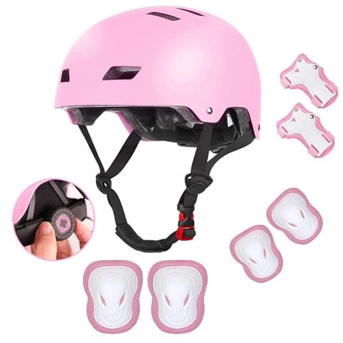 Kids Bike Helmet for 3-5-8-14+ Age Girls and Boys, Kids Helmet with Knee Pads Elbow Pads Wrist Guards,Ventilation Multi-Sport Scooter Roller Skate Rollerblading Skateboarding Climbing Cycling - Image 1