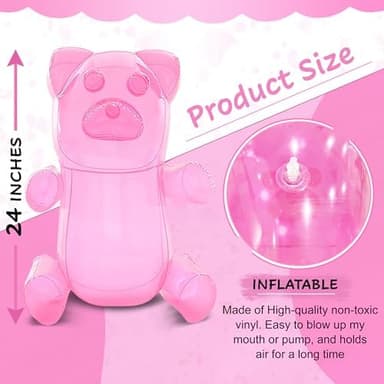 Candyland Party Decorations - 24-Inch Tall Inflatable Gummy Bears - 6 Pack - Vibrant Colors for Candy Themed Parties - Image 4