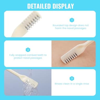 JUDUNA 2 in 1 Nasal Hair Cutter, 2025 New Nostril Hair Remover Tool Double Sided Nose Hair Knife, Manual 360° Rotating Nose Hair Trimmer with Ear Digger for Men and Women (Cream, 3 Pcs) - Image 3