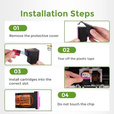 67XL Ink Cartridge Black/Color Combo Pack Replacement for HP Ink 67 67XL HP67 XL HP67XL for 2700 2700e 2752 2752e 2742e 2755e 4100 4100e 4152e 4155e 6000 6055e 6400 6458 6458e 6455e Printer - Image 7