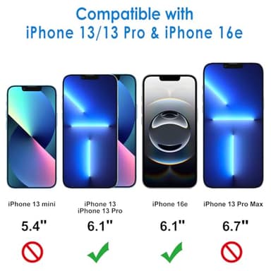 JETech Privacy Screen Protector for iPhone 16e 2025, iPhone 13/13 Pro 6.1-Inch, Anti Spy Tempered Glass Film, 2-Pack - Image 2