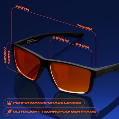 Titan Gaming Glasses, Anti Blue Light Glasses Men, UV400 Protection Blue Light Blocking Glasses for Computer Eye Strain - Image 2