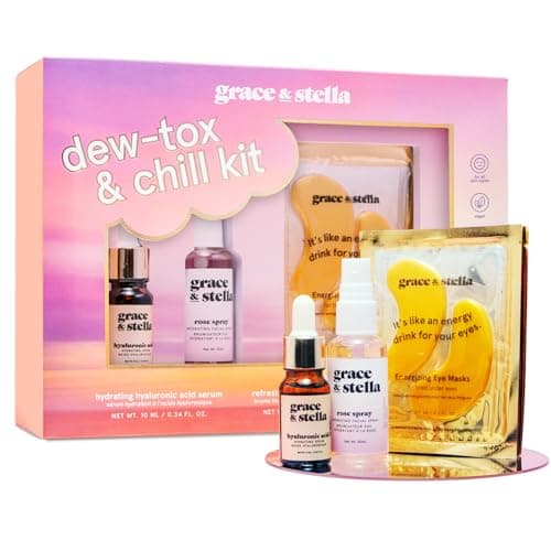 grace & stella Award-Winning Skin Care Set - Stocking Stuffers, Christmas Gifts for Women - Travel Essentials with Gold Eye Masks, Hyaluronic Acid Serum & Rose Spray - Birthday & Bachelorette Favors - Image 1