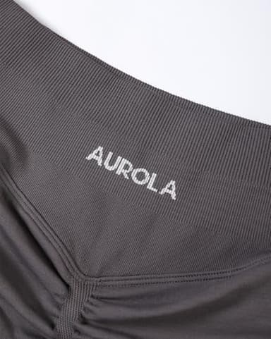 AUROLA Influence Collection Workout Shorts for Women,No Roll Up Squat Proof New Scrunch Seamless Compression Gym Short, Plum Truffle, L - Image 4