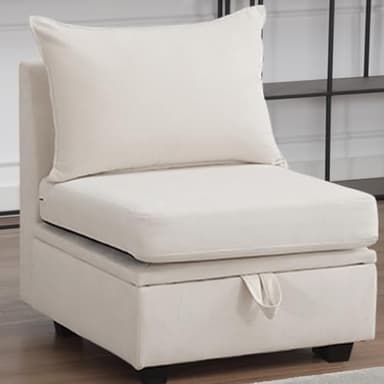 Sofivelle Middle Module for Modular Sectional Sofa, with Storage, Convertible U Shaped Sectional Couch for Living Room, High Density Memory Foam, Beige - Image 2