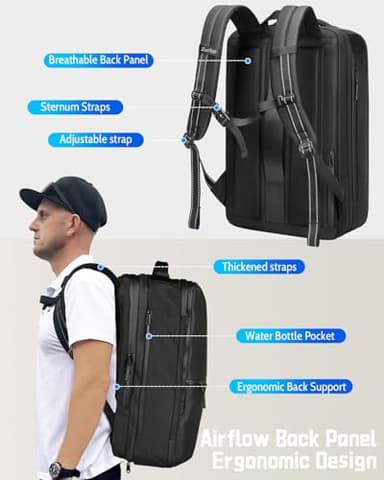 Zurligi Vacuum Backpack Travel - Extra Large 70 Expandable Airback Vacuum Seal Compression Backpack with Pump, Vacpack, Water Resistant, TSA Lock, for Hiking, Camping, Outdoor, Business - Image 6