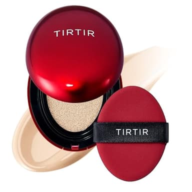 TIRTIR Mask Fit Red Cushion Foundation | Full coverage, Weightless, Skin fit, Satin Glow Finish, Korean Makeup BB Foundation, beauty, Tattoo cover up, Buildable (#17N Vanilla, 0.63 Fl Oz) - Image 1