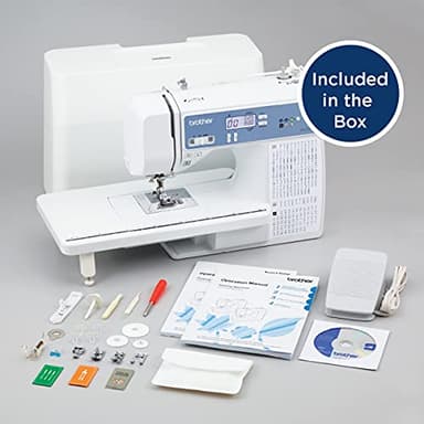 Brother Sewing and Quilting Machine, Computerized, 165 Built-in Stitches, LCD Display, Wide Table, 8 Included Presser Feet, White, 20x12x17 - Image 8