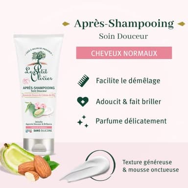 Le Petit Olivier Softening Conditioner - Sweet Almond and Rice for Women - 6.76 Conditioner - Image 2