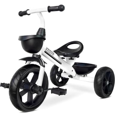 KRIDDO Kids Tricycles Age 24 Month to 4 Years, Toddler Kids Trike for 2.5 to 5 Year Old, Gift Toddler Tricycles for 2-4 Year Olds, Trikes for Toddlers, Sporty Styling, White - Image 1