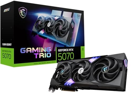 MSI RTX 5070 12G Gaming Trio OC Graphics Card (12GB GDDR7, 192-bit, Extreme Performance: 2625 MHz, DisplayPort x3 2.1a, HDMI 2.1b, NVIDIA Blackwell Architecture) - Image 1