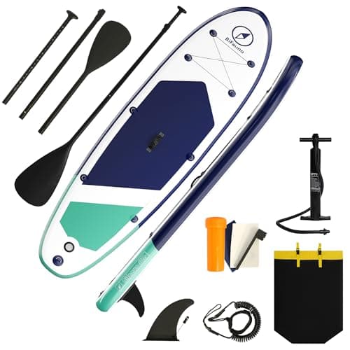 Inflatable Stand Up Paddle Board with SUP Accessories & Backpack. Paddle Boards for Adults. Non-Slip Deck, Wide Stance, Bottom Fin - Image 1