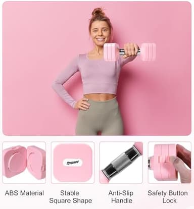 15LB 20LB 40LB 50LB Adjustable Dumbbell Set Free Weights Dumbbells Set for Women Men Hand Weights Sets Adjust Dumbbell Weight Sets for Home Gym Exercise Workout Strength Training Equipments - Image 6