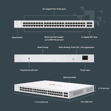 TP-Link Festa FS352GP 52 Port Gigabit Smart Managed PoE Switch 48 PoE+ Port @384W, 4 x SFP Slots Self-Organizing Network Free Cloud Static Routing, Vlan, ACL, LAG Does not Work with Omada - Image 5