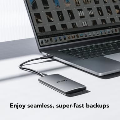 Lexar 2TB ES3 External SSD, Up to 1050MB/s Read, Storage Expansion, Compatible w/USB-C Smartphones, iPhone 15/16, PC, Mac, Tablets, Sleek & Sturdy Design, Silver (LES3XXX002T-RNSAU) - Image 3