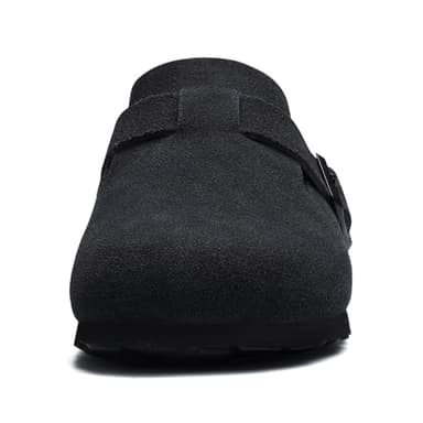 Asgard Women's Suede Clogs Leather Mules Arch Support Potato Shoes with Comfort Cork Footbed Black 40 (Size 8.5-9) - Image 4