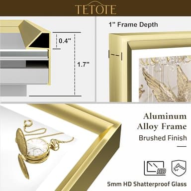 TETOTE 48x30 LED Bathroom Mirror with Lights Gold Metal Framed Front & Back Light Vanity Mirror Baroque Antifog Stepless Dimmable White/Warm/Natural,CRI90+,Waterproof,Wall Mounted(Horizontal/Vertical) - Image 2