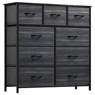 YITAHOME Dresser for Bedroom with 9 Drawers - Fabric Storage Tower, Tall Chest Organizer Unit for Living Room, Entryway, Closets with Sturdy Steel Frame, Wooden Top - Image 1