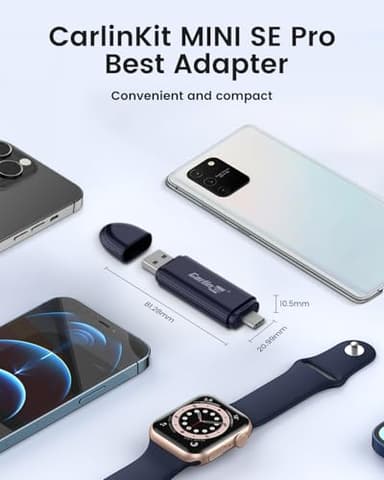 Carlinkit Mini SE Pro Wireless Adapter for OEM Wired CarPlay & OEM Wired Android Auto,Compatible with iOS 10 & Android 10 and Above, Fast Connection, No Latency - Deep Blue - Image 2