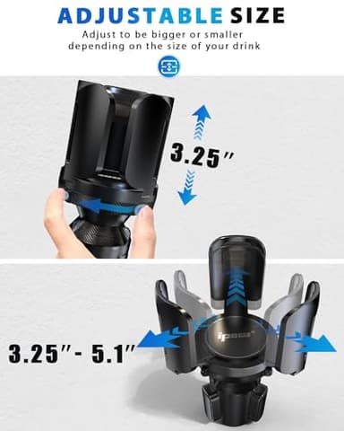 IPOW 2Pack Car Cup Holder Expander with Adjustable Holder & Base, Compatible with Yeti Ramblers, Hydro Flasks Most Coffee Mugs Bottles & Cups - Image 2