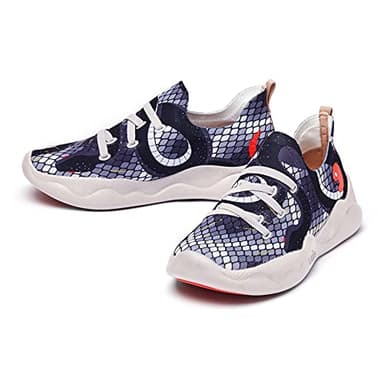 UIN Women's Fashion Sneakers Lightweight Walking Casual Slip Ons Comfortable Art Painted Athletic Travel Shoes Mijas Snake (8) - Image 1