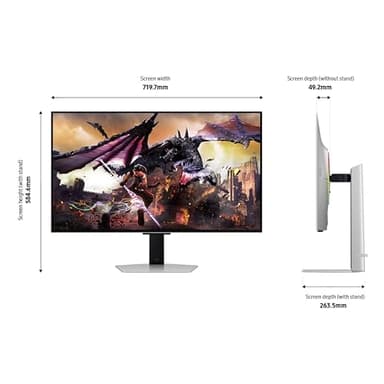 Samsung 32" Odyssey OLED G8 (G80SD) Series 4K UHD Smart Gaming Monitor w QD-OLED, 240Hz 0.03ms, G-Sync Compatible, Glare-Free Display, Sleek Metal Design, LS32DG800SNXZA, 3 Yr Warranty - Image 4