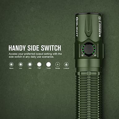 OLIGHT Warrior 3S 2300 Lumens Rechargeable Tactical Flashlight, Compact Dual-Switches LED Bright Light with Proximity Sensor, Powered by Customized Battery for Emergency, and Searching (OD Green) - Image 2