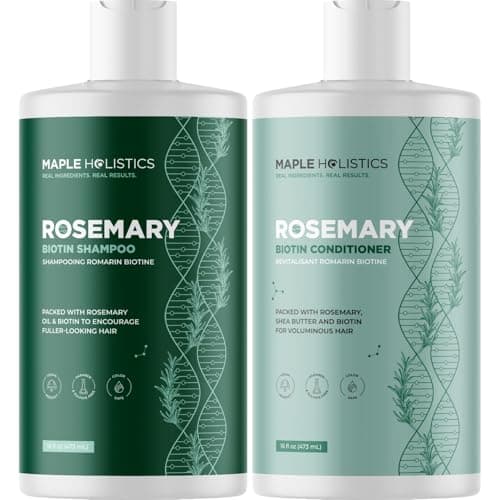 Biotin Rosemary Shampoo and Conditioner Set - Vegan Biotin Shampoo and Conditioner Set Volumizing Complex with Rosemary Essential Oil for Fine Weak & Dull Hair - Sulfate & Paraben Free (16 Fl Oz) - Image 1