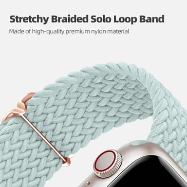 DaQin 4 Pack Braided Stretchy Solo Loop Compatible with Apple Watch Bands for Women Men 40mm 41mm 42mm 44mm 45mm 46mm 49mm 38mm, Nylon Elastic Strap for iWatch Series 11 10 9 8 7 6 5 4 3 2 1 SE Ultra - Image 3